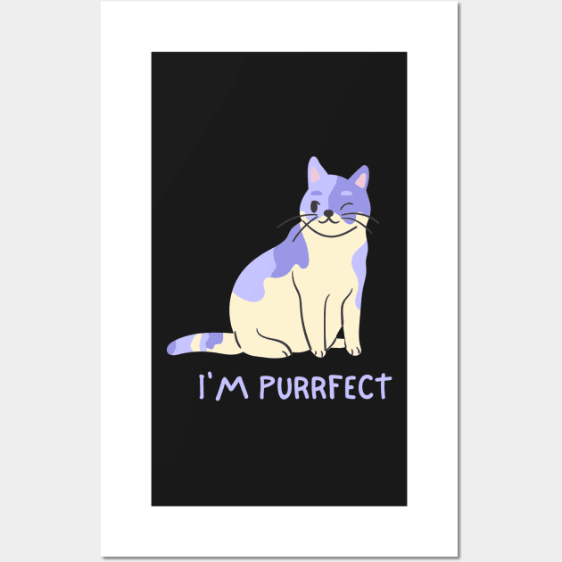 I'm purrfect | Cute cat that blinks Wall Art by gronly